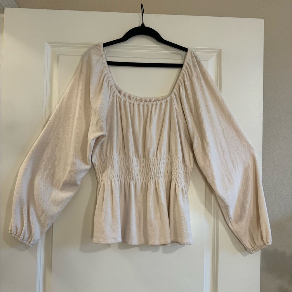 Madewell plush Square neck blouse